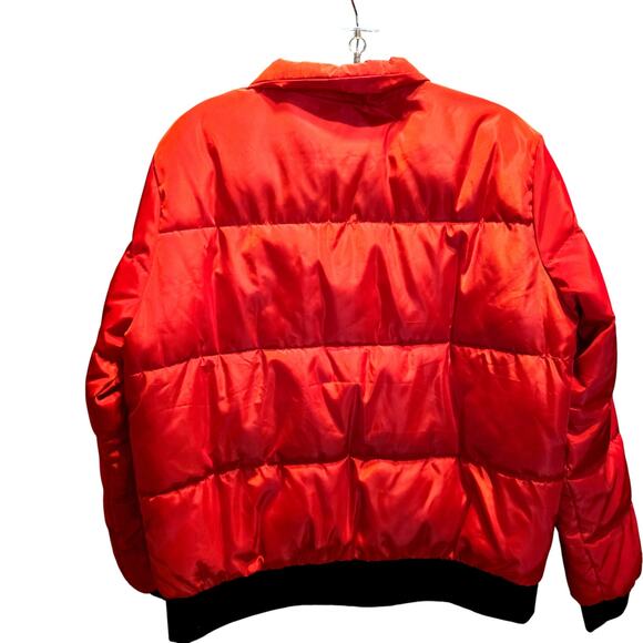 Forever 21 Large Red Women's Puffer Coat Jacket Misses Size L 12 14 - Picture 4 of 5
